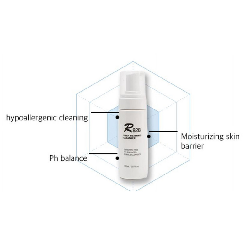 R828 Deep Foaming Cleanser/Made in Korea - Sensitive Free PH Balanced Bubble Cleanser 150ml