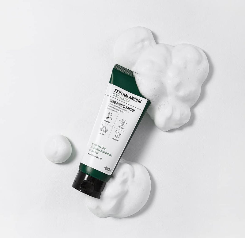 DEARBOO Skin Balancing Centella Cica Zero Facial Foam Cleanser (5.07oz) - Exfoliating, Sensitive Skin, Soothing, Pore Care, Soothing, Moisturizing